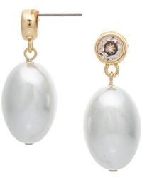 Rivka Friedman - 18K Plated 5Mm Pearl Cz Earrings - Lyst