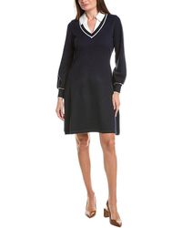 Adrianna Papell - V-Neck Long Sleeve Sweaterdress - Lyst