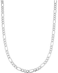 Italian Gold - 14k Italian White Gold Figaro Chain Necklace - Lyst