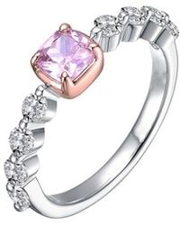Rachel Glauber - 14K Plated Cz Halo Ring - Lyst