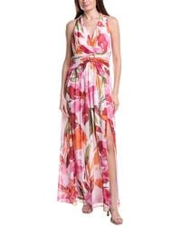 Adrianna Papell - Sleeveless Maxi Print Dress - Lyst