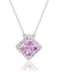 Suzy Levian - Silver 0.02 Ct. Tw. Diamond & Gemstone Necklace - Lyst