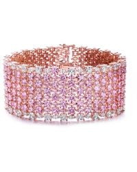 Genevive Jewelry - 18K Rose Vermeil Cz Bracelet - Lyst
