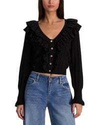 Alice + Olivia - Eileen Ruffle Wool Cardigan - Lyst