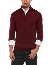N.Peal Cashmere - Regent Birdseye 1/2-Zip Cashmere & Silk-Blend Mock Neck Sweater - Lyst