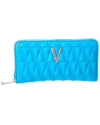 Versace - Virtus Leather Zip Around Wallet - Lyst