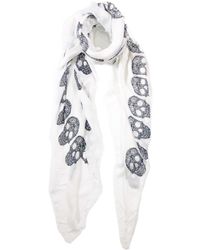 Blue Pacific - Tissue Cashmere-Blend Frida Skulls Scarf - Lyst