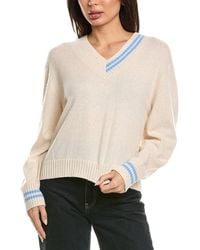Brodie Cashmere - J'Adore La Mer V-Neck 100% Cashmere Sweater - Lyst