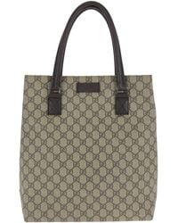 Gucci - Brown Gg Supreme Canvas & Leather Tote (authentic Pre-loved) - Lyst