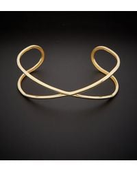 Italian Gold - 14k Criss Cross Bangle Bracelet - Lyst
