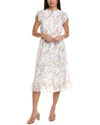 Cece - Swiss Dot Midi Dress - Lyst