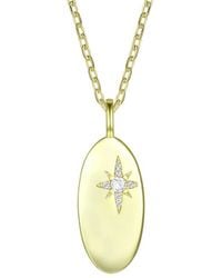 Rachel Glauber - 14k Plated Cz Pendant Necklace - Lyst