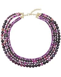 Eye Candy LA - Amethyst Beaded Multi Layer Drop Necklace - Lyst