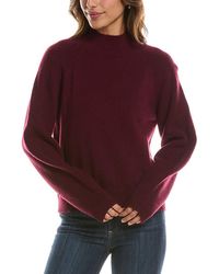 Forte - Mix Stitch Raglan Mock Neck 100% Cashmere Sweater - Lyst