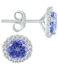 Gemstones - 14k 1.17 Ct. Tw. Diamond & Tanzanite Earrings - Lyst
