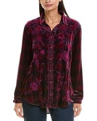 Johnny Was - Velvet Oversized Silk-Blend Shirt - Lyst