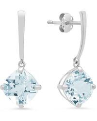 MaxColor - 14k 3.60 Ct. Tw. Aquamarine Drop Earrings - Lyst