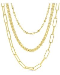 Sterling Forever - Parisa Layered Chain Necklace - Lyst