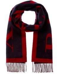 Burberry - Logo Fringed Cashmere & Wool-blend Scarf - Lyst