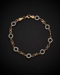 Italian Gold - 14k Two-tone Love Knot Infinity Link Bracelet - Lyst