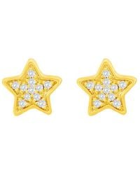 Suzy Levian - 14k 0.06 Ct. Tw. Diamond Star Studs - Lyst