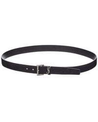 Saint Laurent - Cassandre Suede Belt - Lyst