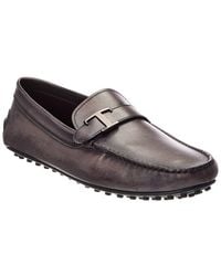 Tod's - T Piatta Laterale City Gommino Leather Driver - Lyst