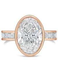 Diana M. Jewels - Diana M. 18K Rose 16.75 Ct. Tw. Lab-Grown Diamond Bezel Ring - Lyst