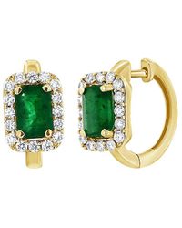 Sabrina Designs 14k 0.76 Ct. Tw. Diamond & Emerald Huggie Earrings - Green