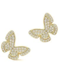 Glaze Jewelry - 14K Plated Cz Pave Butterfly Earrings - Lyst