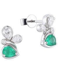 Gregg Ruth - 14K 0.73 Ct. Tw. Diamond & Emerald Butterfly Earring - Lyst