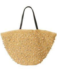 BTB Los Angeles - Sera Crystal Straw Tote - Lyst