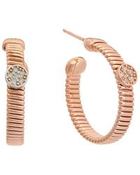 Meshmerise - 18k Gold Over Silver 0.12 Ct. Tw. Diamond Earrings - Lyst