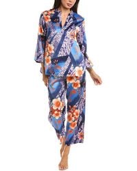 Natori - 2Pc Magnolia Printed Satin Pajama Set - Lyst