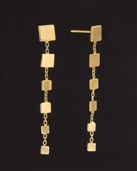 Italian Gold - 14k Graduated Square Drop Earrings - Lyst