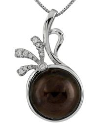 Splendid - 14-15Mm Pearl Cz Pendant - Lyst