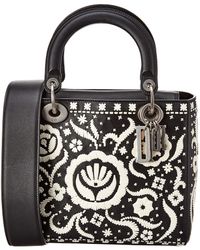 Dior Lady Leather Tote - Black