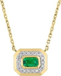 Effy Fine Jewelry - 14K 0.38 Ct. Tw. Diamond & Emerald Necklace - Lyst