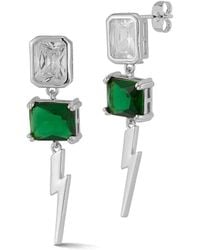 Chloe and Madison - Plated Cz Lighting Bolt Earrings - Lyst