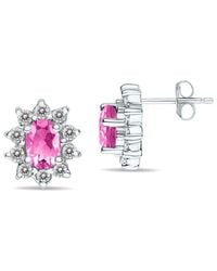 Gem Spark - 14k 1.60 Ct. Tw. Diamond & Pink Topaz Earrings - Lyst