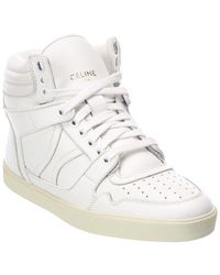 Celine Mid Leather Trainer - White
