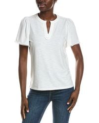 Jones New York - Drapey Slub Split Neck Top - Lyst