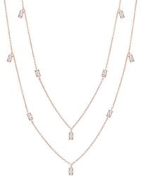 Crislu - 18K Rose Over Cz Necklace - Lyst