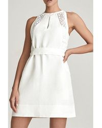 Reiss - Rhona Linen-blend Mini Dress - Lyst