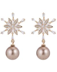 Eye Candy LA - Luxe Collection Rhodium Plated Pearl & Cz Riley Drop Earrings - Lyst