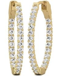 Diana M. Jewels - Diana M. Fine Jewelry 14k 3.00 Ct. Tw. Lab Grown Diamond Hoops - Lyst