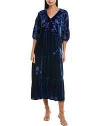 Johnny Was - Torine Silk-Blend Midi Dress - Lyst