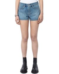 Zadig & Voltaire - Sina Denim Eco Strass Bermuda Short - Lyst