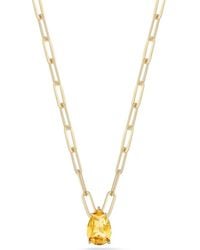 Sphera Milano - 14k Over Silver Pear Cz Paperclip Necklace - Lyst