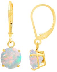 MaxColor - 10k 1.00 Ct. Tw. Lab-grown Opal Dangle Earrings - Lyst